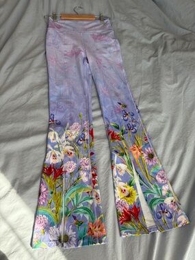 flared slit yoga pants - Johnny Was Bee Active - daphne purple
